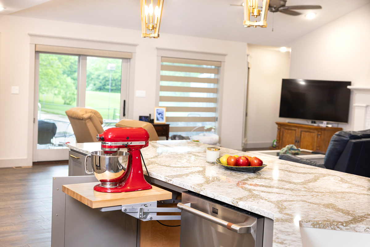 kitchen safety and storage for kitchenaid machine