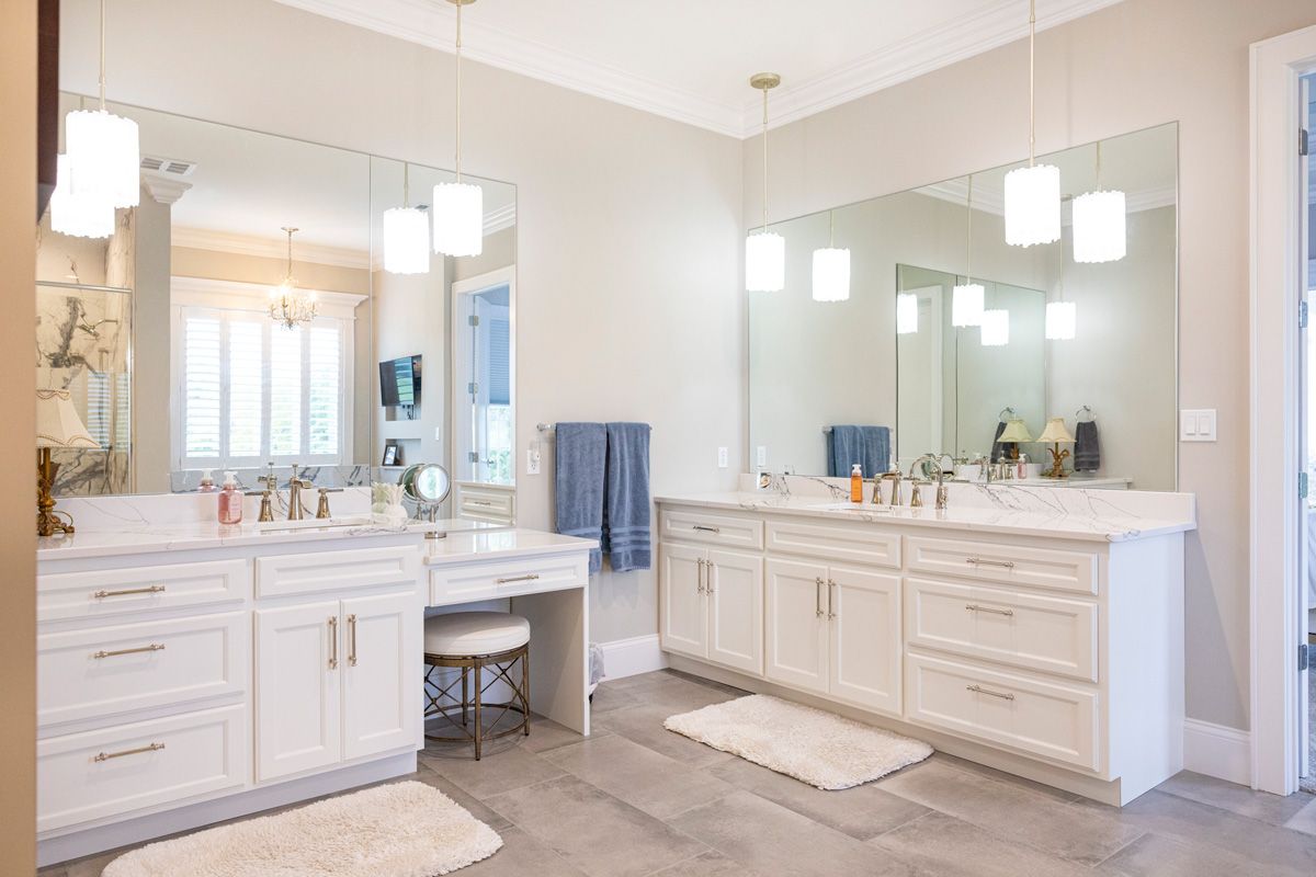 bathroom renovation with double vanities